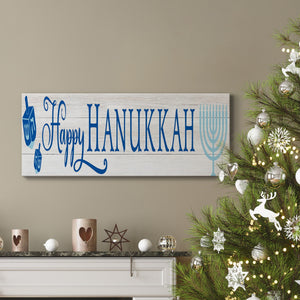 Happy Hanukkah Premium Gallery Wrapped Canvas - Ready to Hang