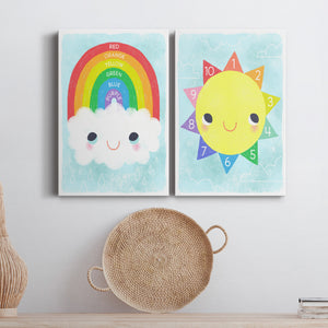 Rainbow Colors Premium Gallery Wrapped Canvas - Ready to Hang - Set of 2 - 8 x 12 Each