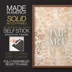Walnut Damask I - Restickable Framed Art Print