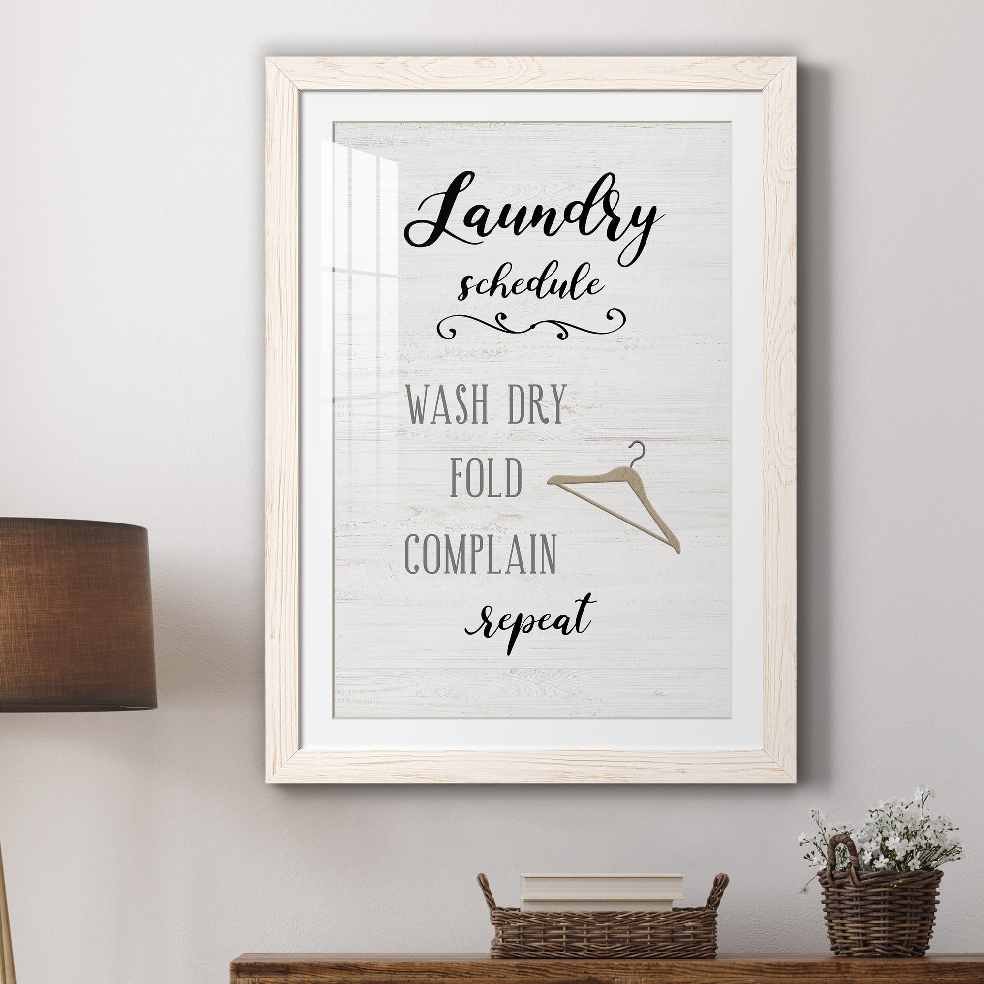 Laundry Complain - Premium Framed Print - Distressed Barnwood Frame - Ready to Hang