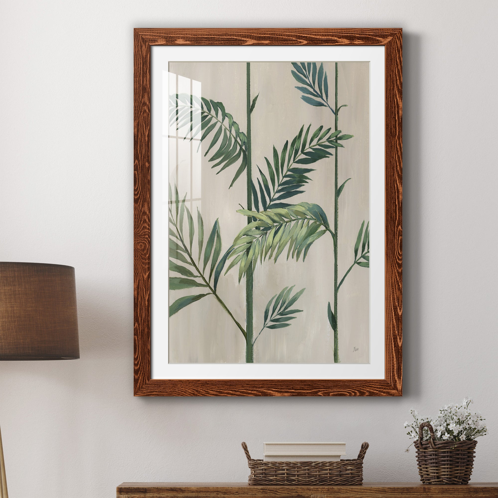 Modern Fronds II - Barnwood Framed Art Print