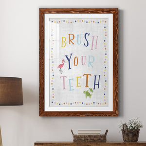 Brush Your Teeth - Premium Framed Print - Distressed Barnwood Frame - Ready to Hang