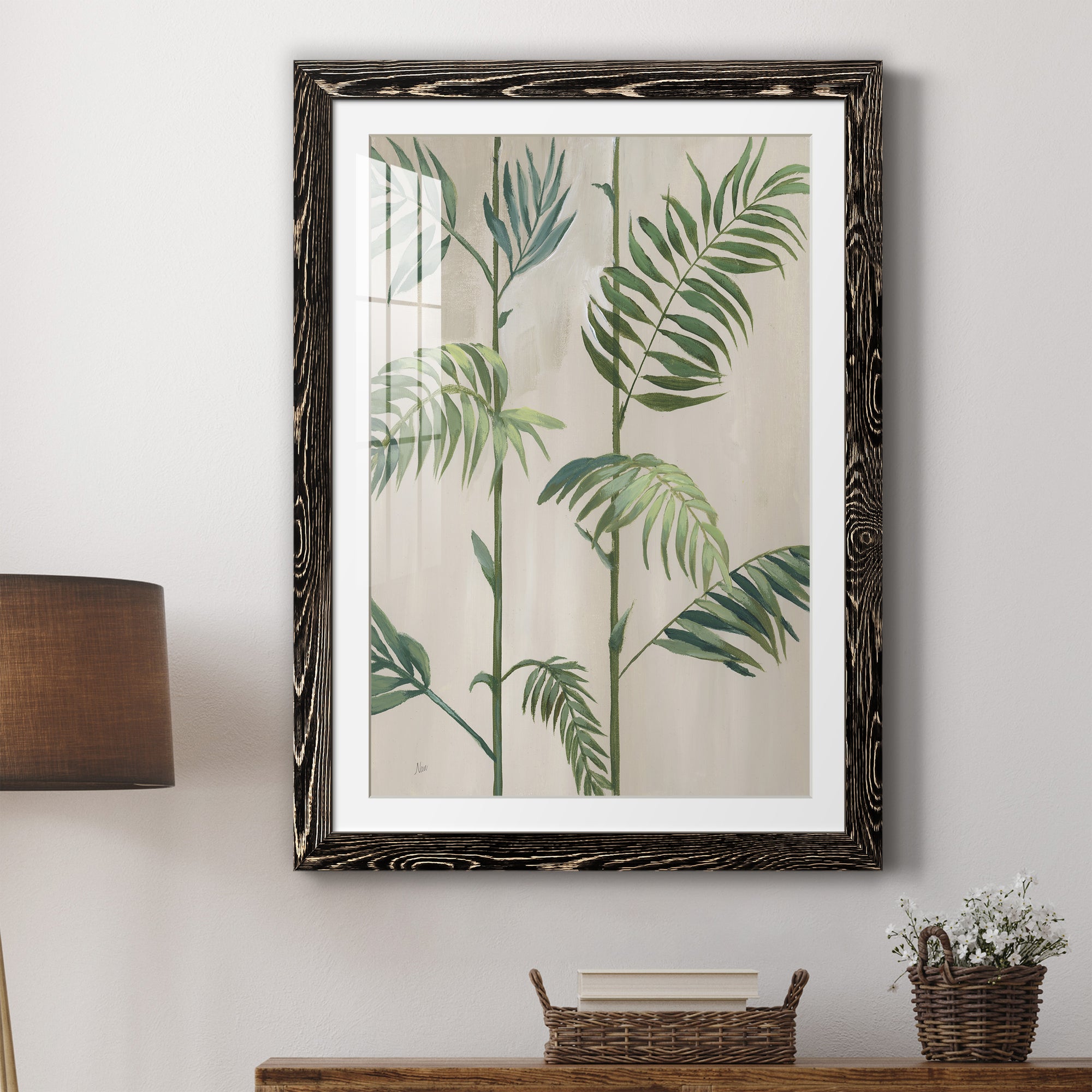 Modern Fronds I - Barnwood Framed Art Print