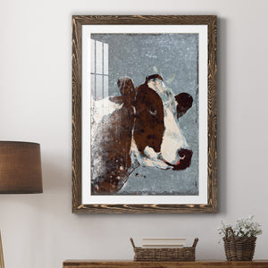 Cow On Galvanized Metal - Barnwood