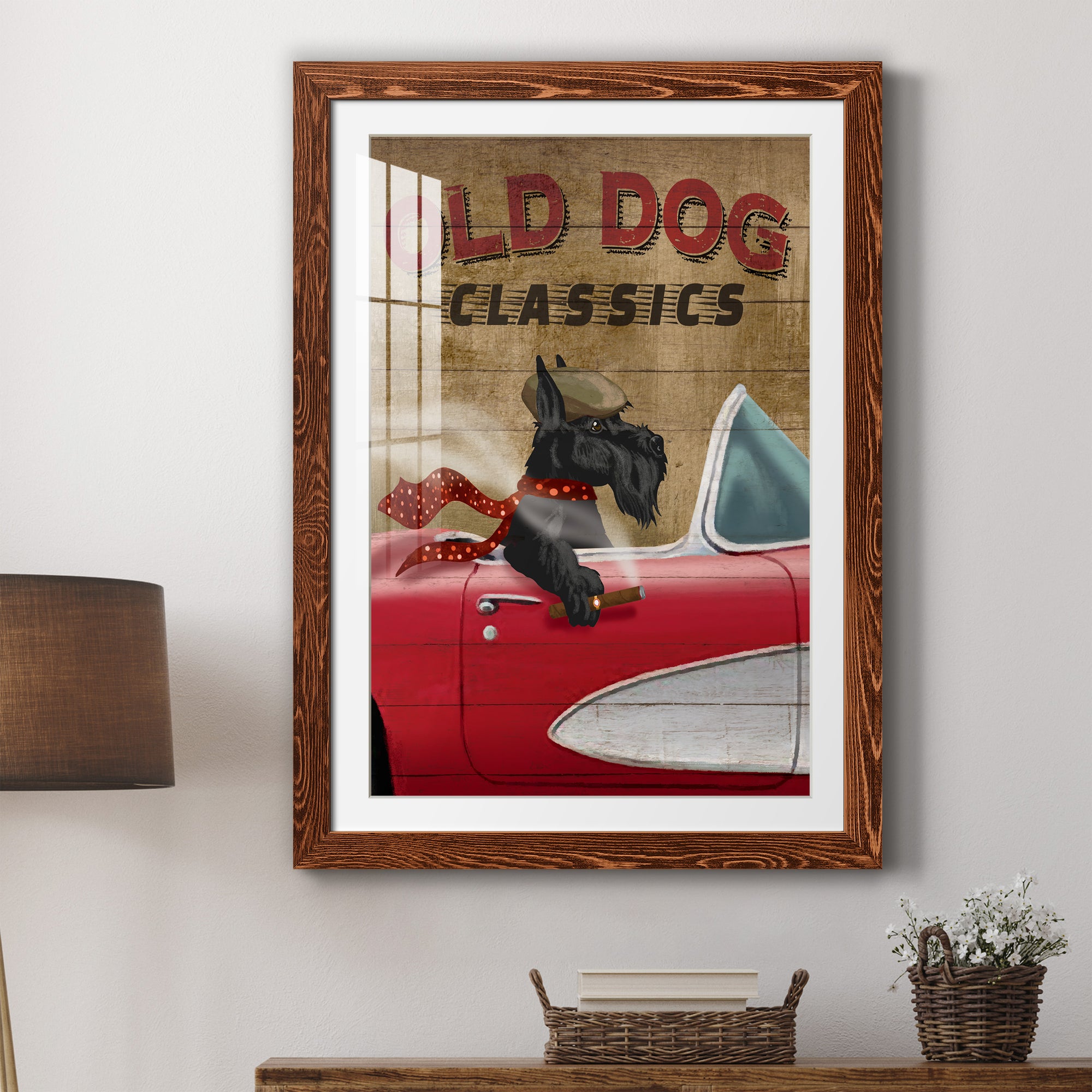 Old Dog Classics - Premium Framed Print - Distressed Barnwood Frame - Ready to Hang