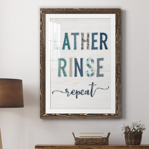 Lather Rinse Repeat - Barnwood Framed Art Print