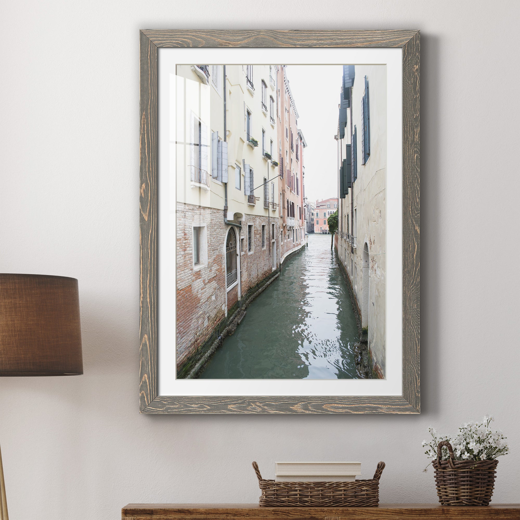 Venice Canal II - Premium Framed Print - Distressed Barnwood Frame - Ready to Hang