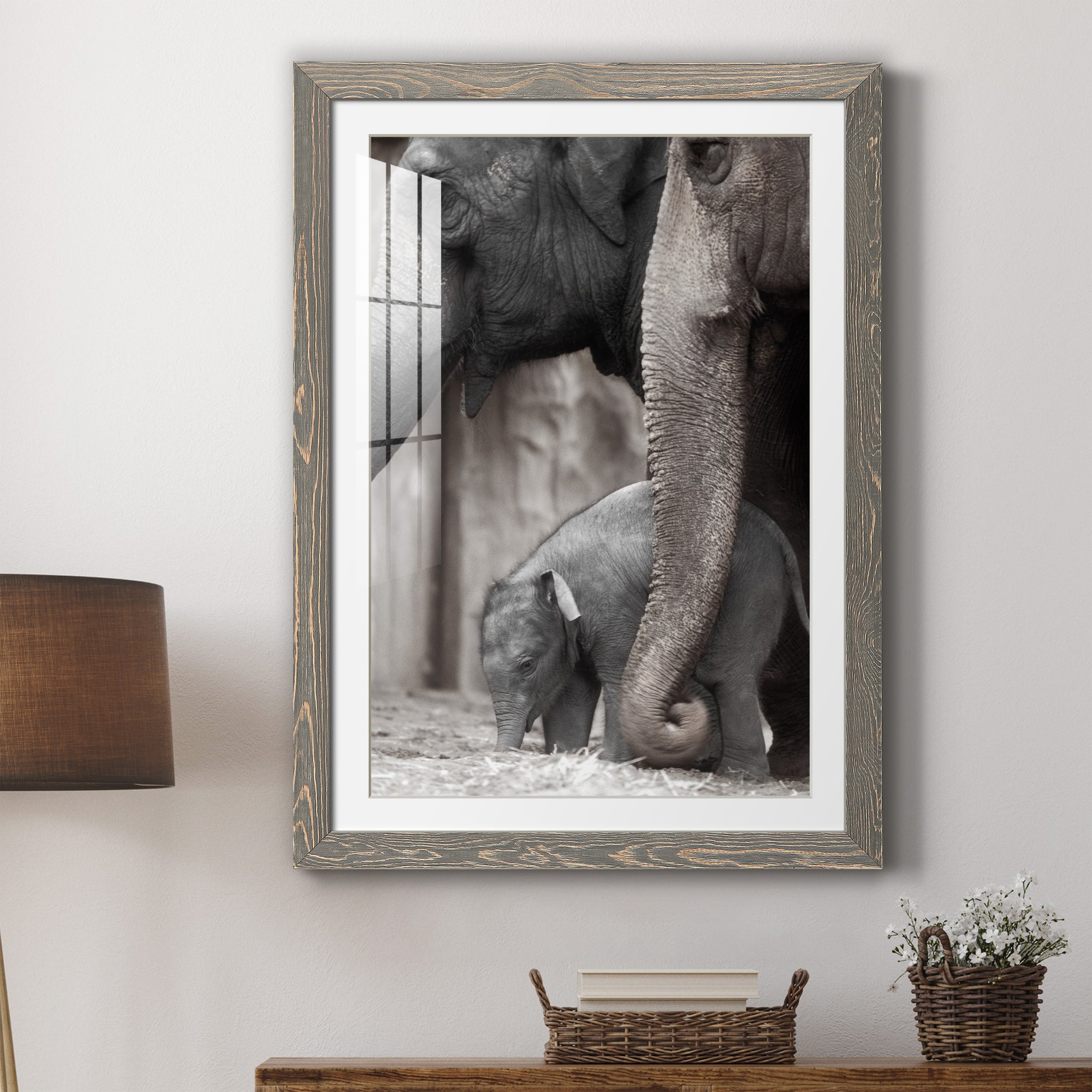 Family Moment - Barnwood Framed Art Print