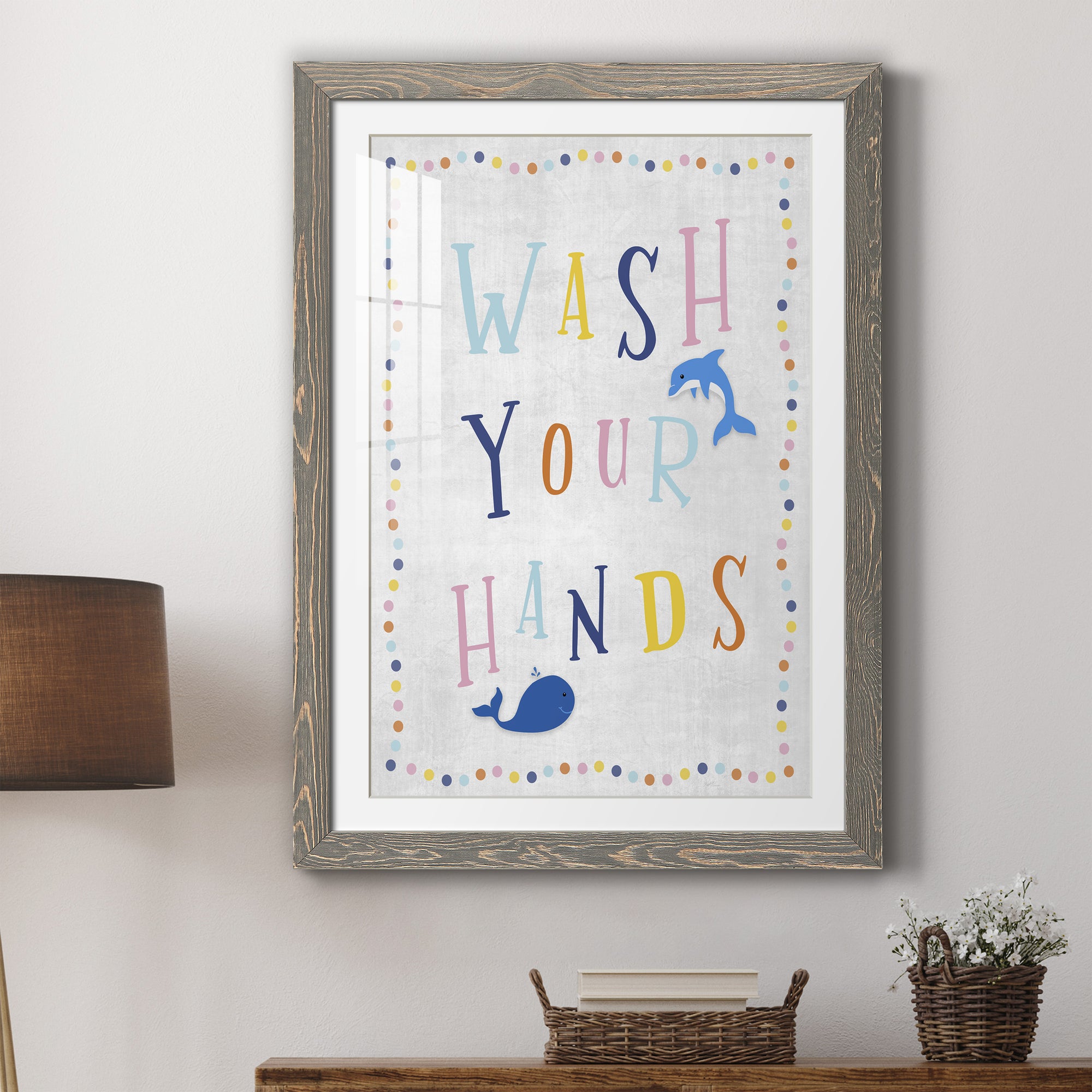 Wash Your Hands - Premium Framed Print - Distressed Barnwood Frame - Ready to Hang