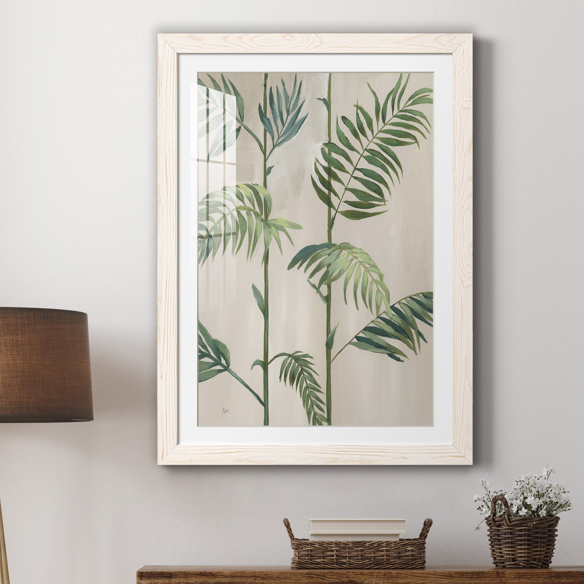 Modern Fronds I - Barnwood Framed Art Print