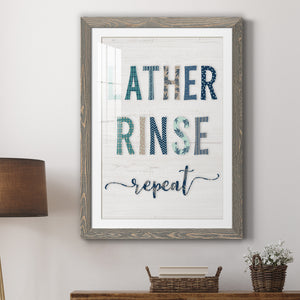Lather Rinse Repeat - Barnwood Framed Art Print