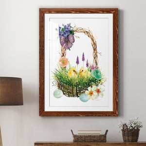 Spring Chick Basket - Barnwood Framed Art Print