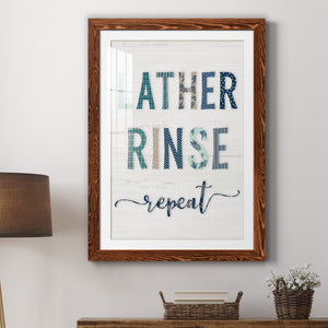 Lather Rinse Repeat - Barnwood Framed Art Print
