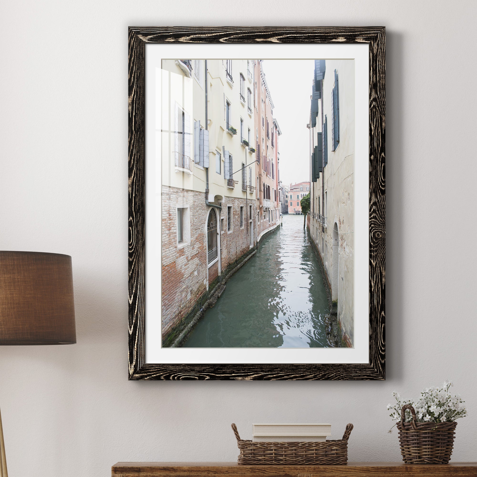 Venice Canal II - Premium Framed Print - Distressed Barnwood Frame - Ready to Hang