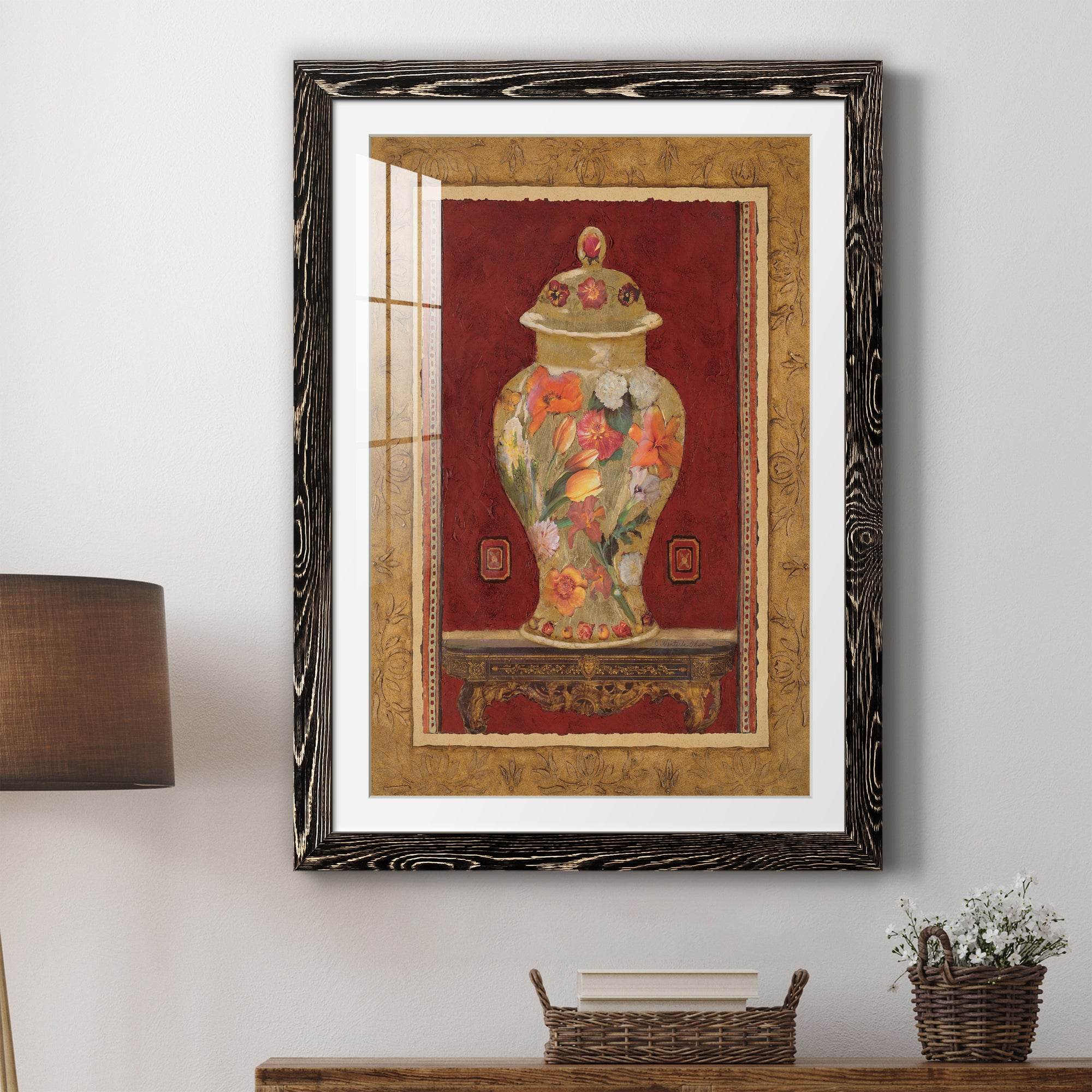Romantic Urn II - Barnwood Framed Art Print