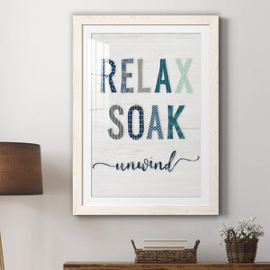 Relax Soak Unwind - Barnwood Framed Art Print