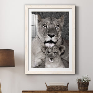 Lioness and Cub - Barnwood Framed Art Print