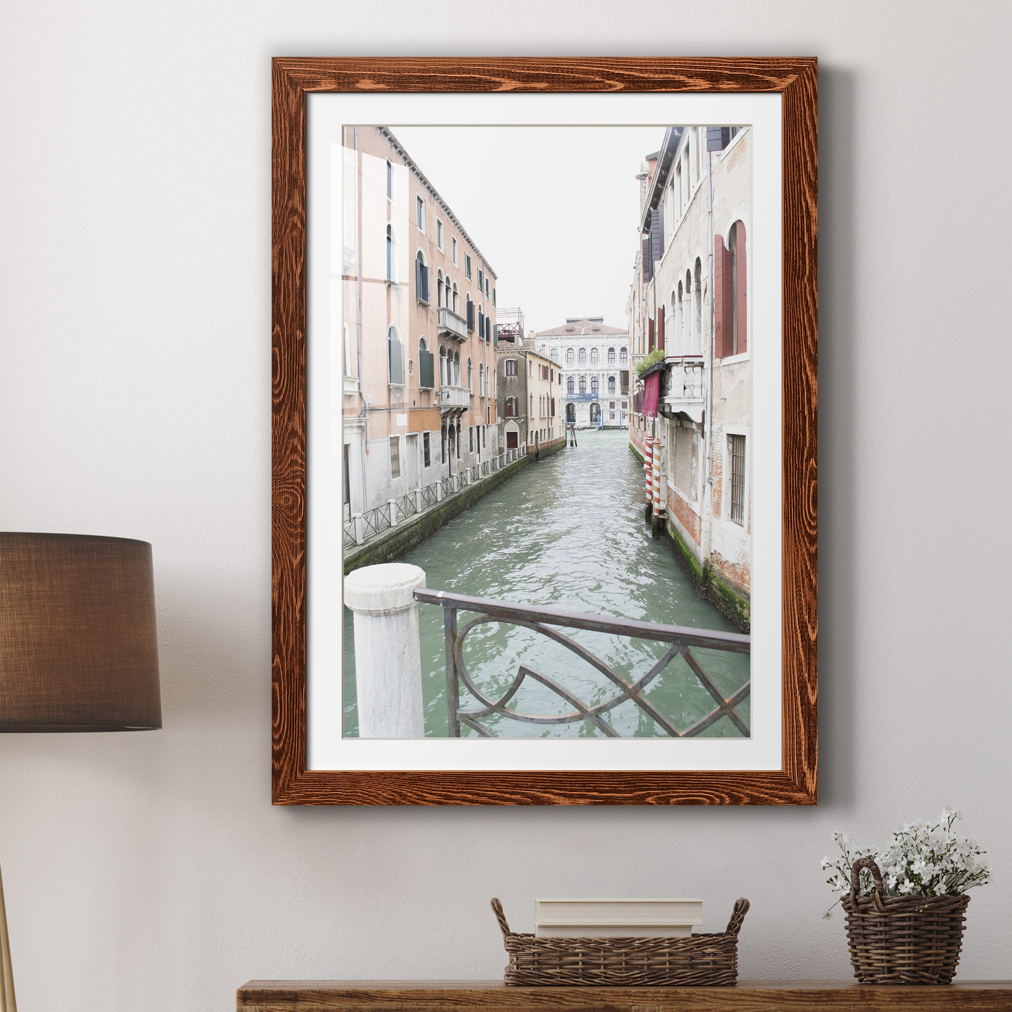 Venice Canal I - Premium Framed Print - Distressed Barnwood Frame - Ready to Hang
