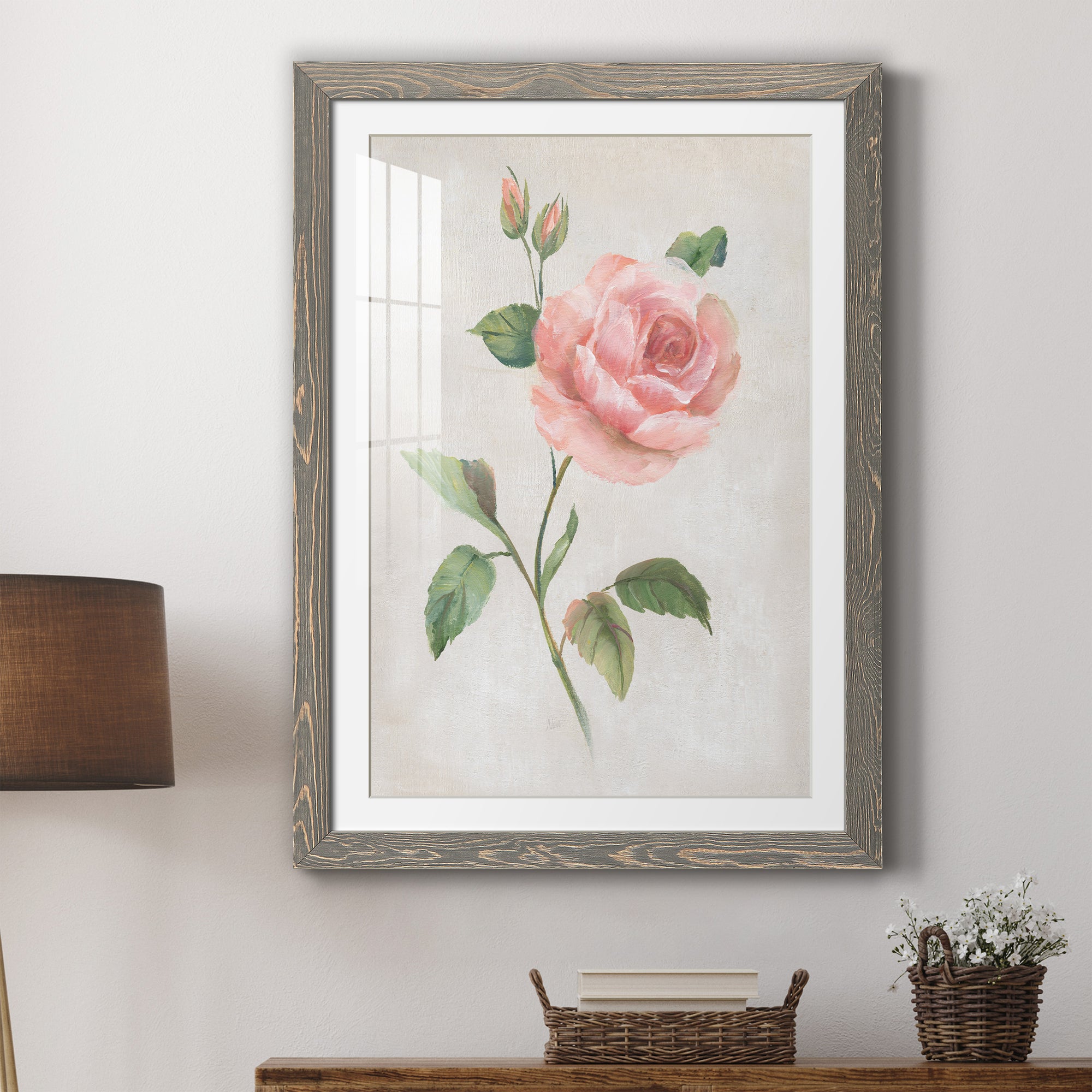 Grandiflora I - Barnwood Framed Art Print