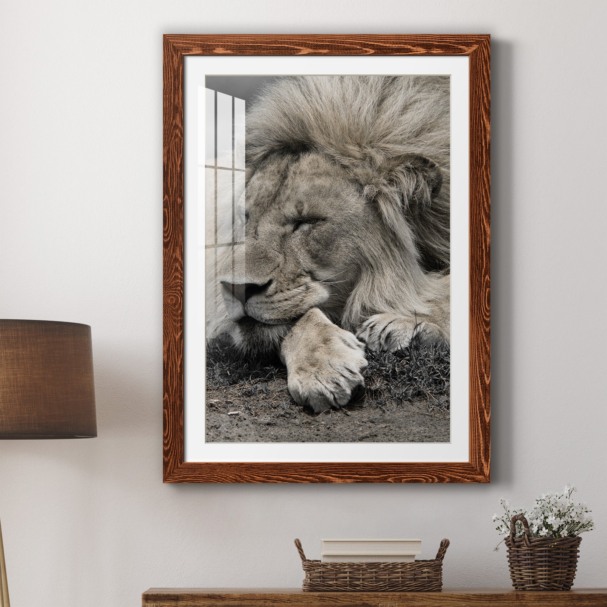 Sleepy Afternoon in Masai Mara - Barnwood Framed Art Print