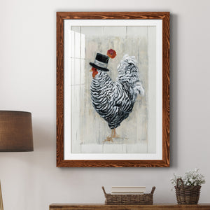 Sunday Best Rooster - Barnwood Framed Art Print
