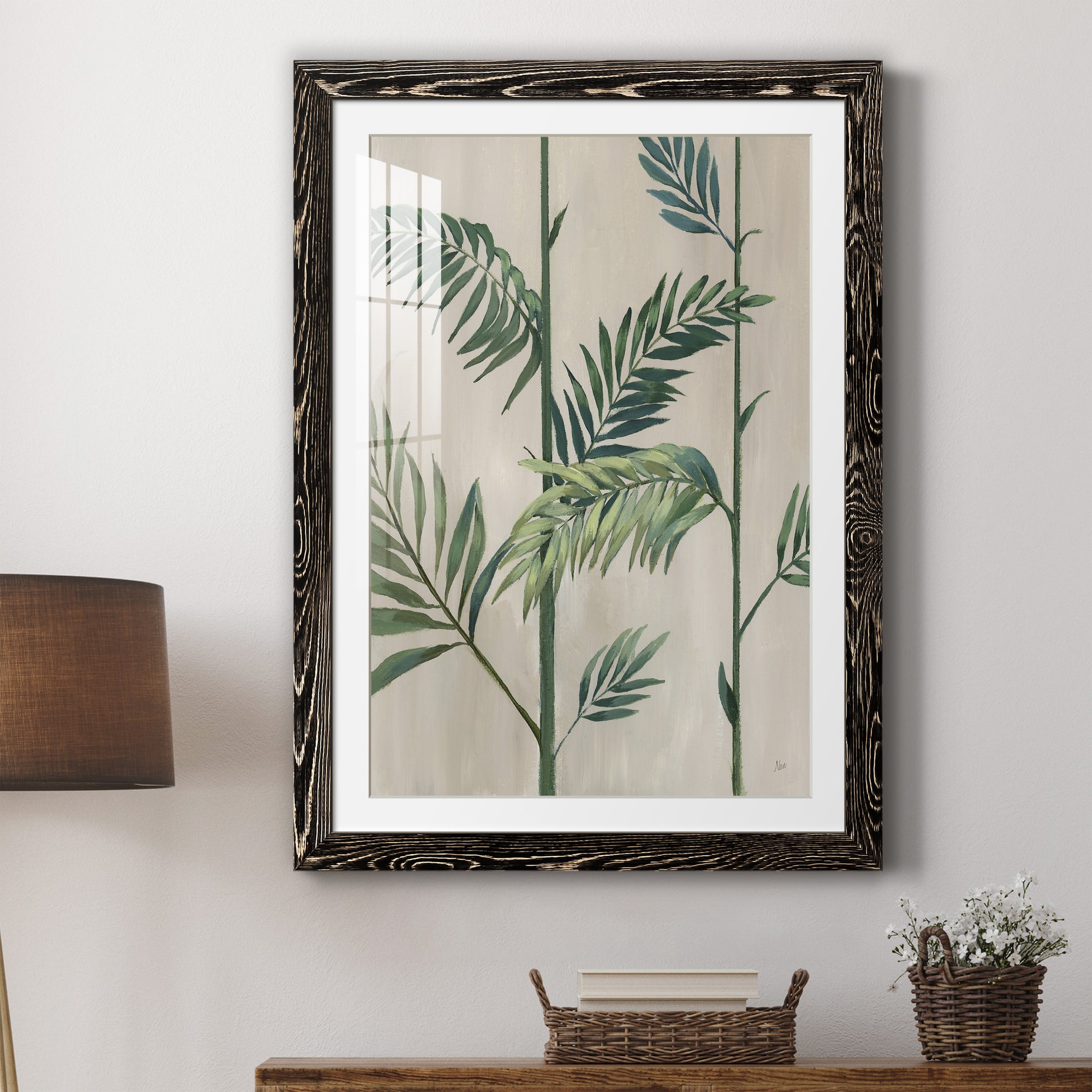 Modern Fronds II - Barnwood Framed Art Print