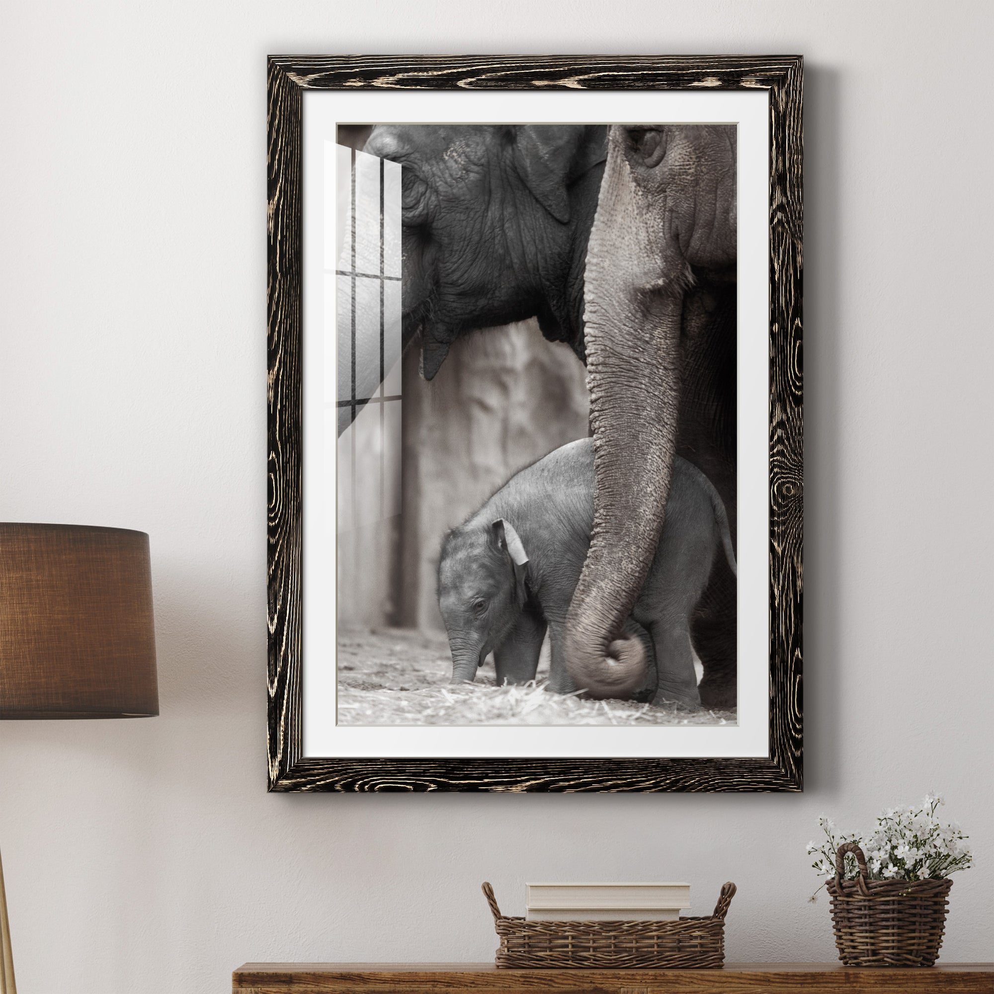 Family Moment - Barnwood Framed Art Print