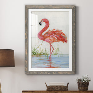 Flamingo II - Barnwood Framed Art Print
