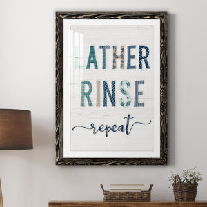 Lather Rinse Repeat - Barnwood Framed Art Print