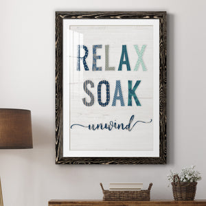 Relax Soak Unwind - Barnwood Framed Art Print