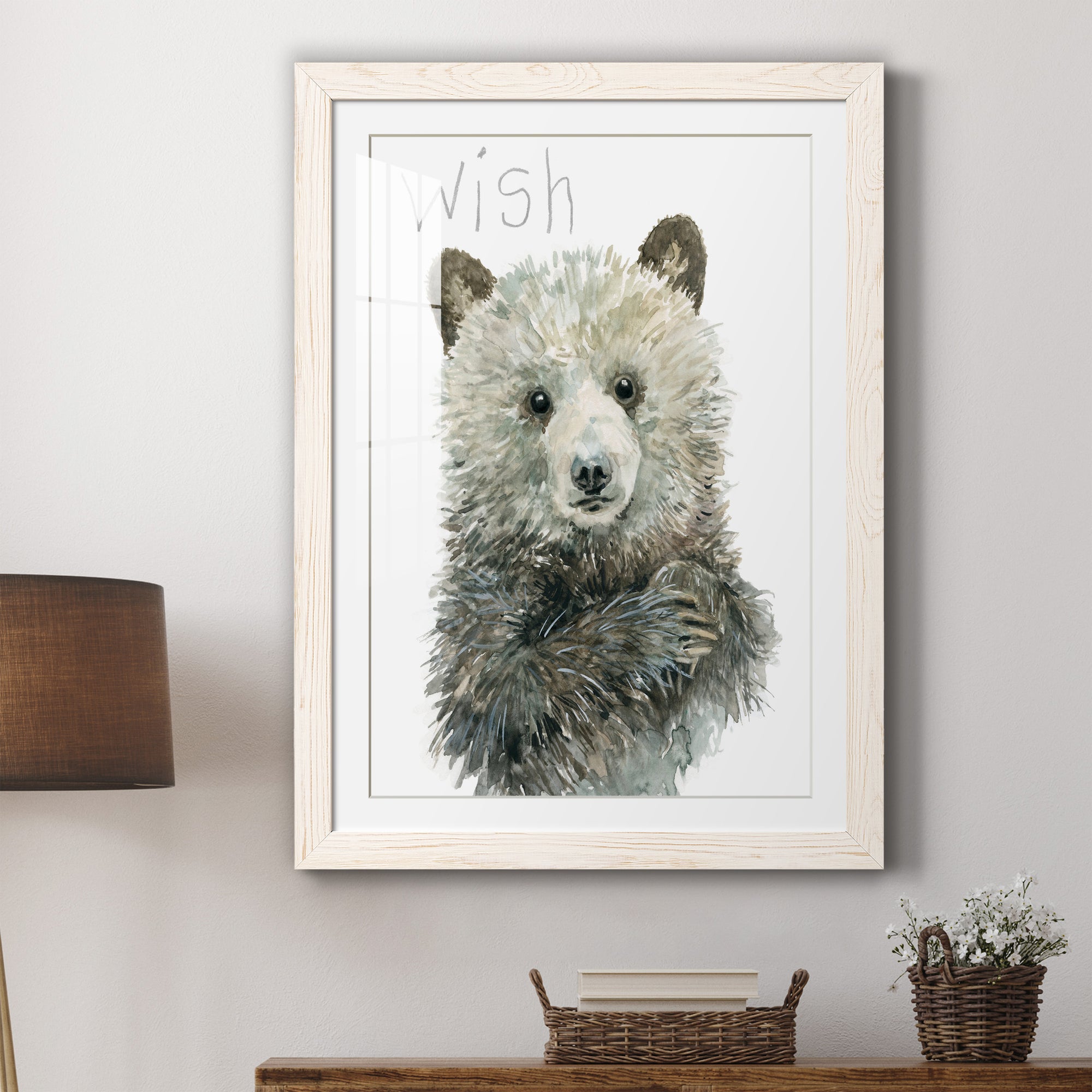 Forest Fur Baby Bear - Premium Framed Print - Distressed Barnwood Frame - Ready to Hang