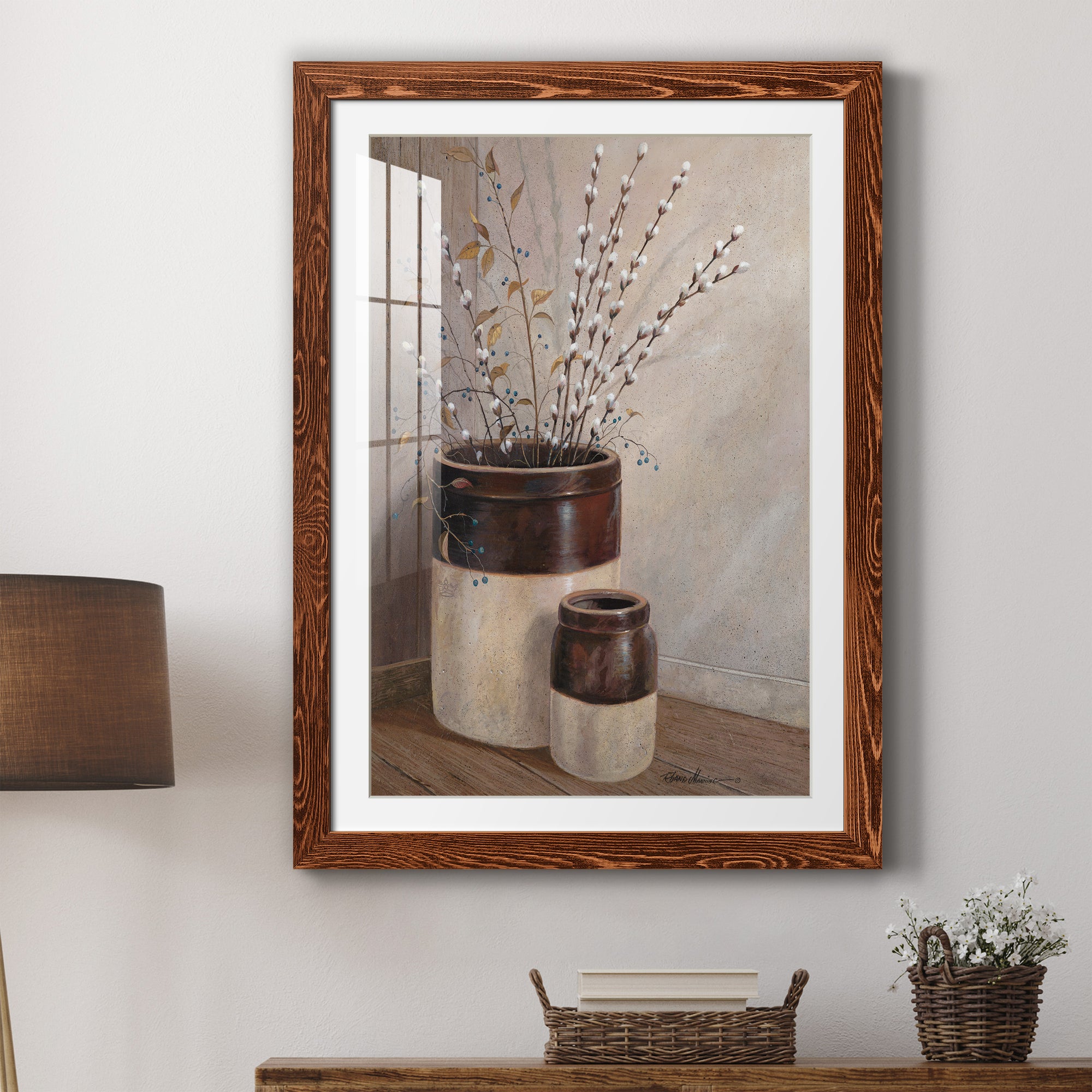 Pussywillows & Spring - Barnwood Framed Art Print