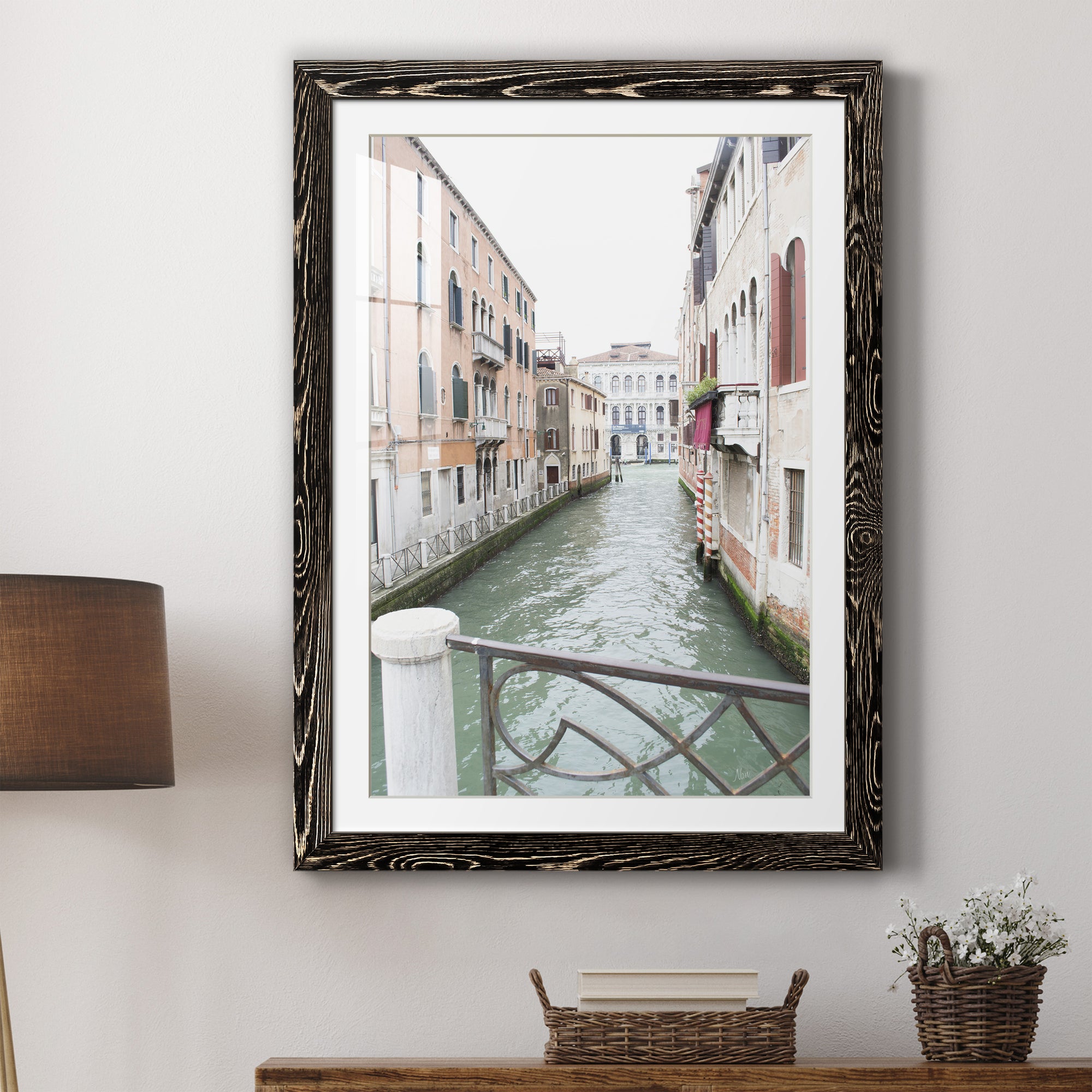 Venice Canal I - Premium Framed Print - Distressed Barnwood Frame - Ready to Hang