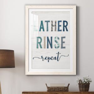 Lather Rinse Repeat - Barnwood Framed Art Print