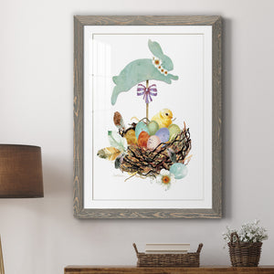 Bunny Hop - Barnwood Framed Art Print