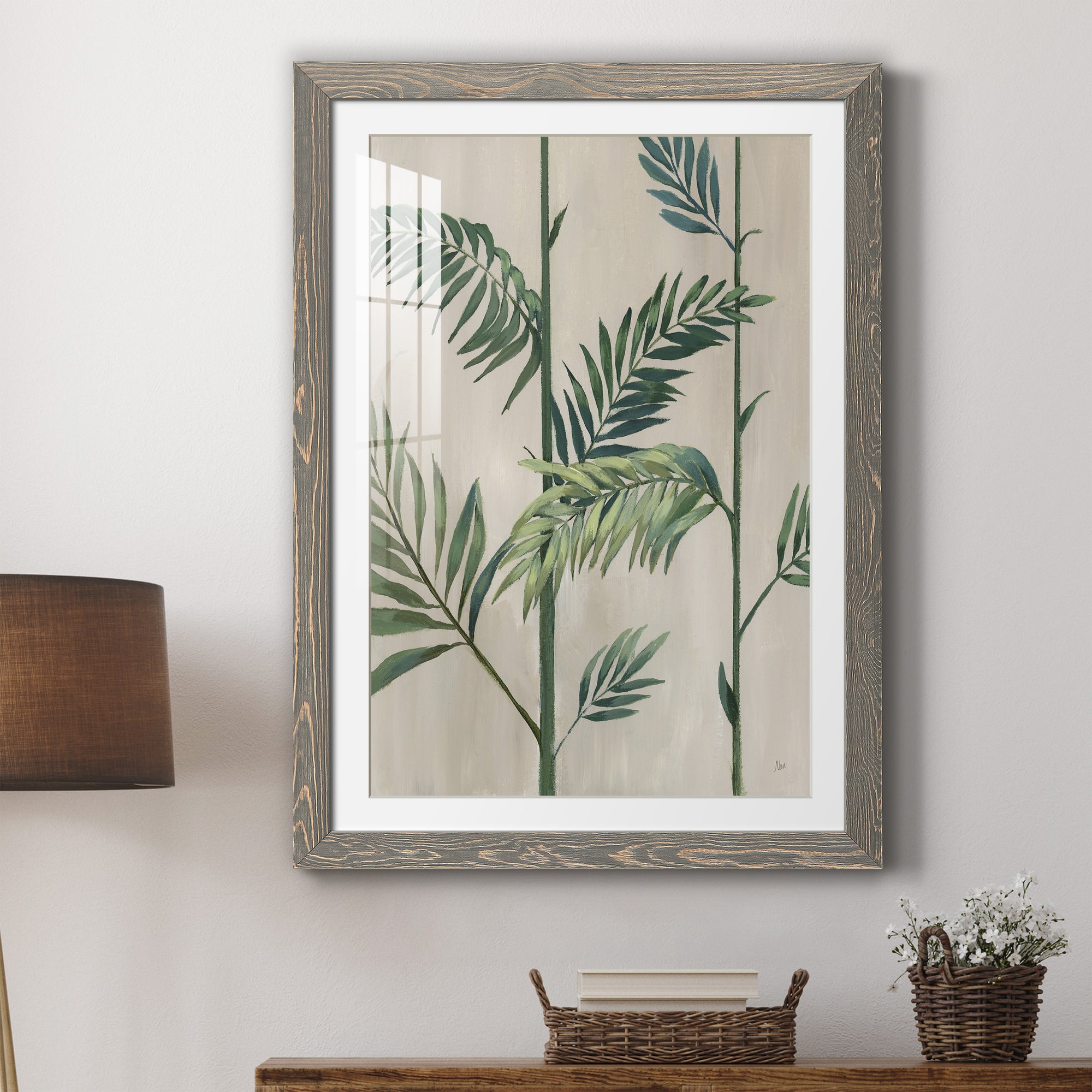Modern Fronds II - Barnwood Framed Art Print