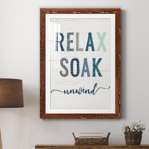 Relax Soak Unwind - Barnwood Framed Art Print