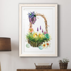 Spring Chick Basket - Barnwood Framed Art Print