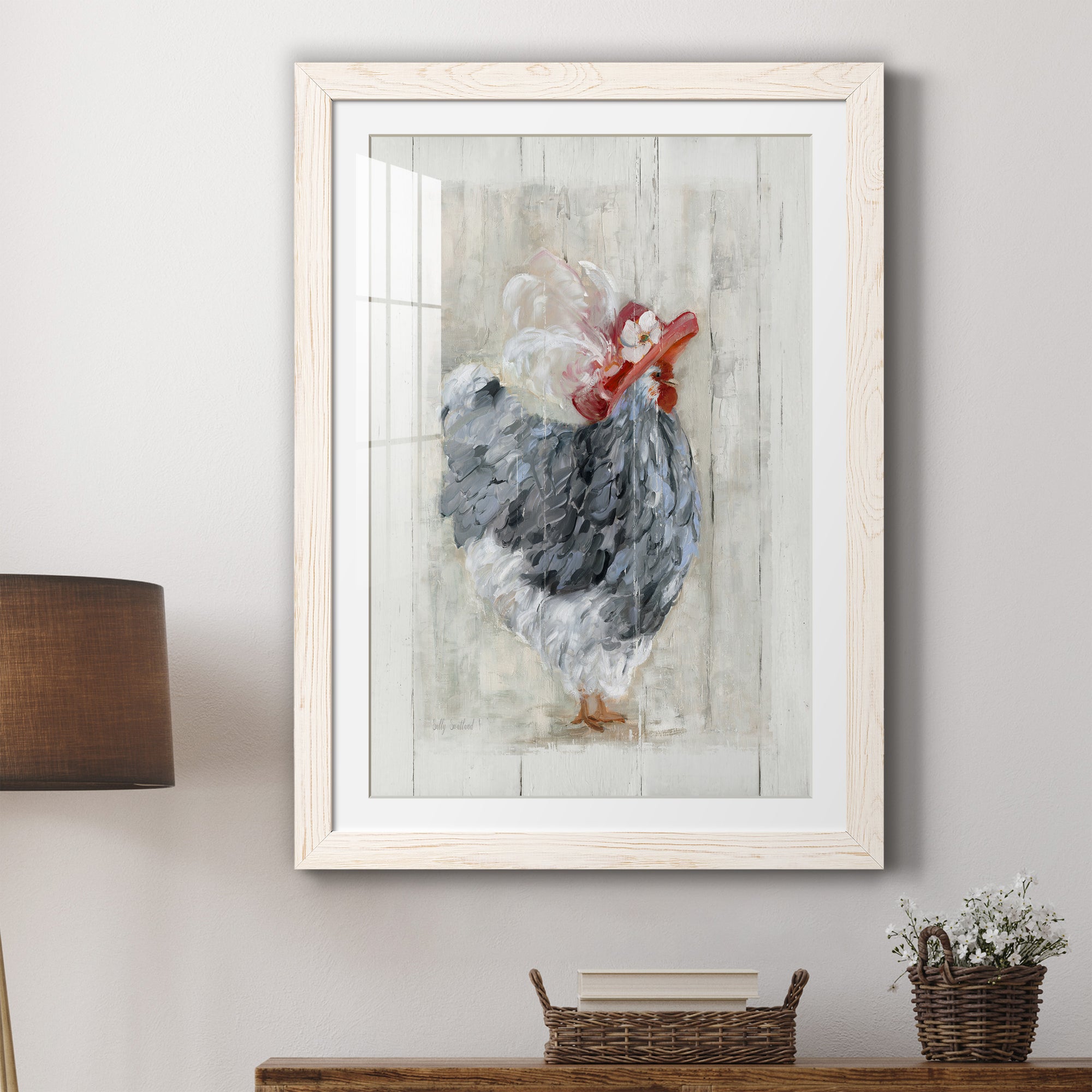 Sunday Best Hen - Barnwood Framed Art Print