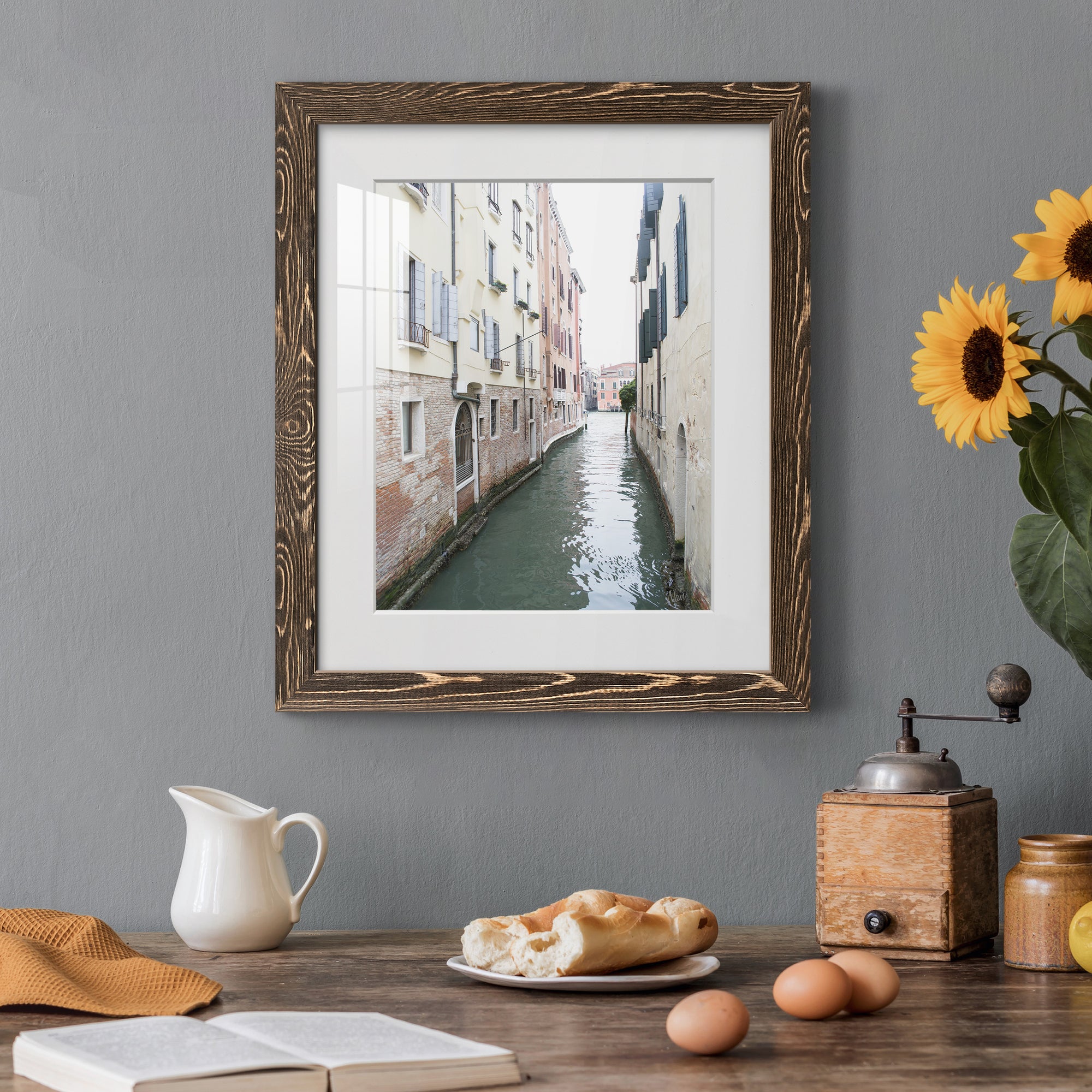 Venice Canal II - Premium Framed Print - Distressed Barnwood Frame - Ready to Hang