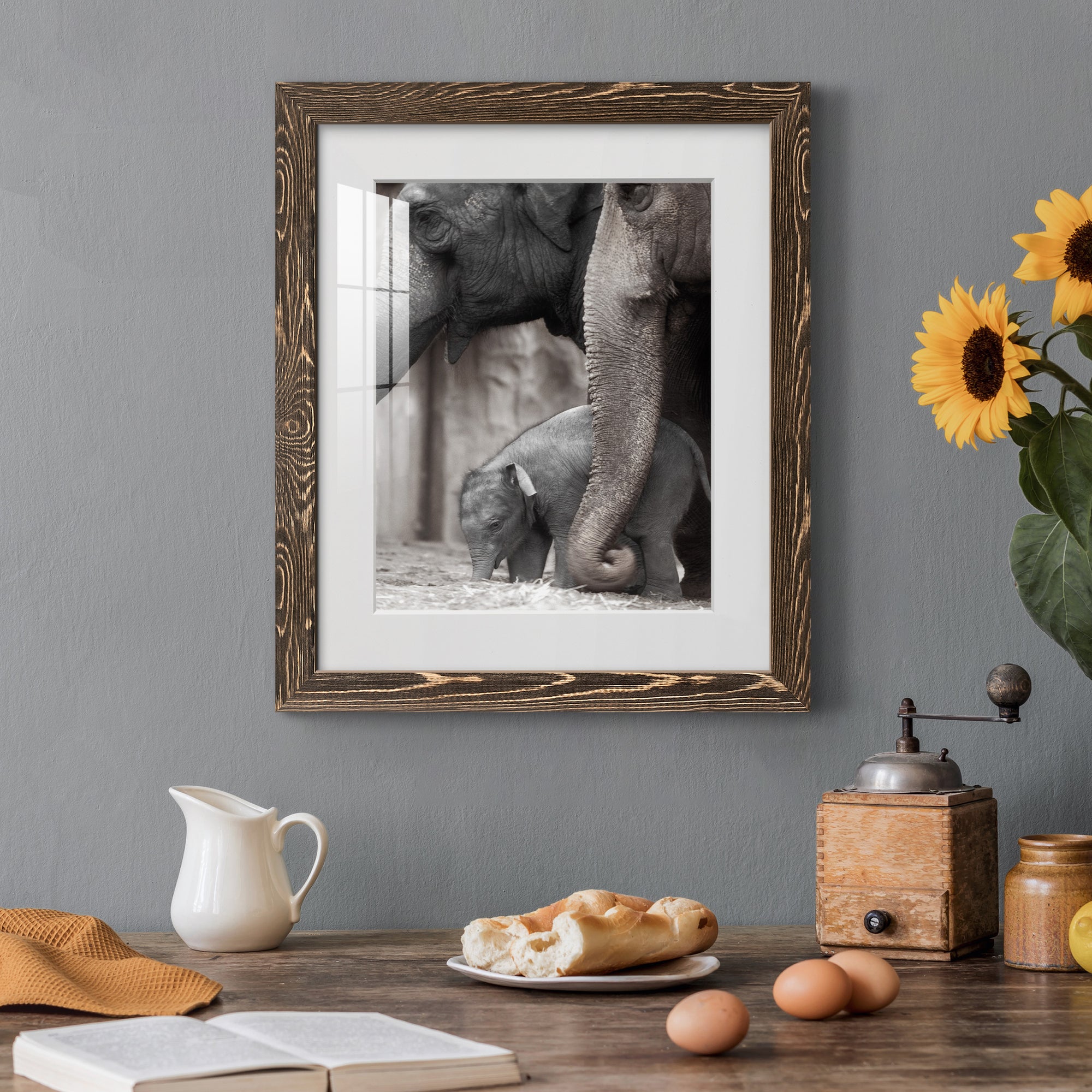 Family Moment - Barnwood Framed Art Print