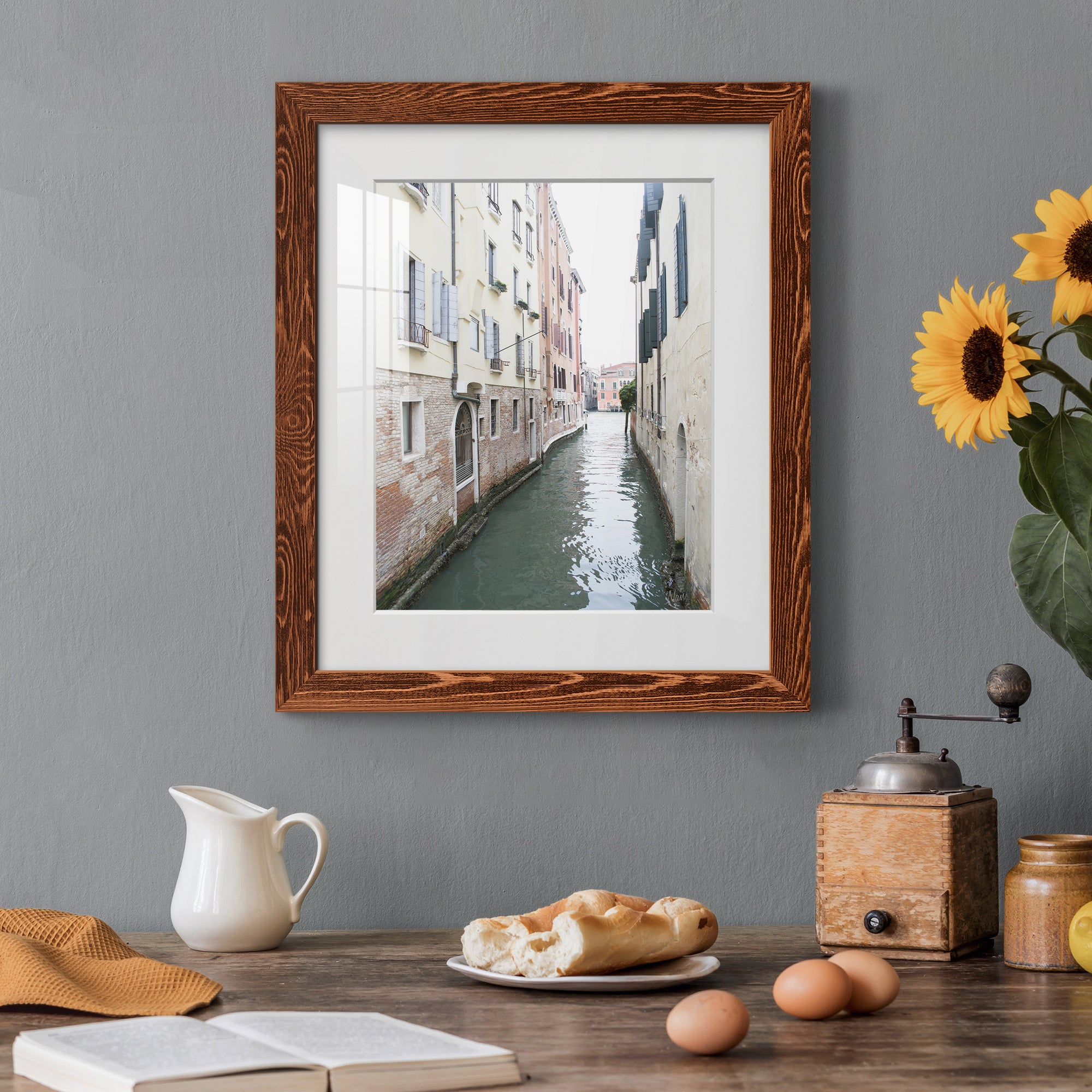 Venice Canal II - Premium Framed Print - Distressed Barnwood Frame - Ready to Hang