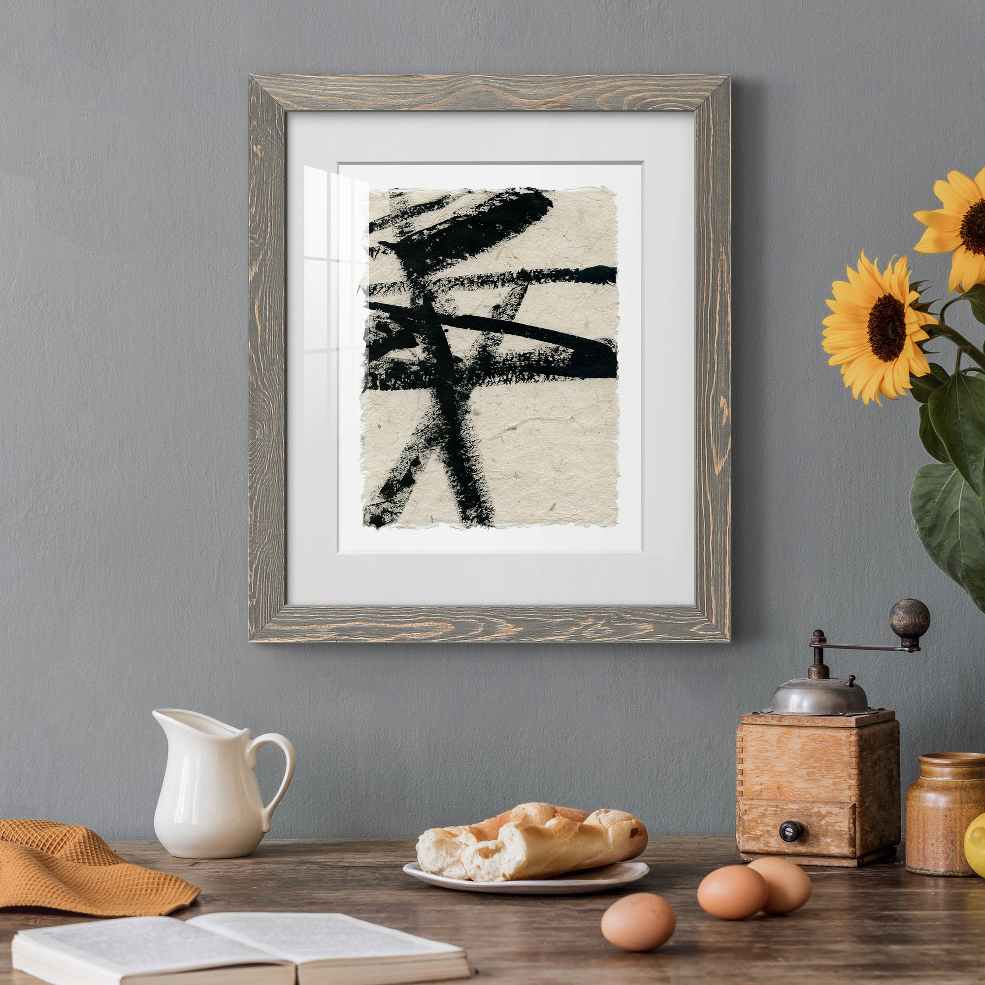 Lines Crossed III - Premium Framed Print - Distressed Barnwood Frame - Ready to Hang