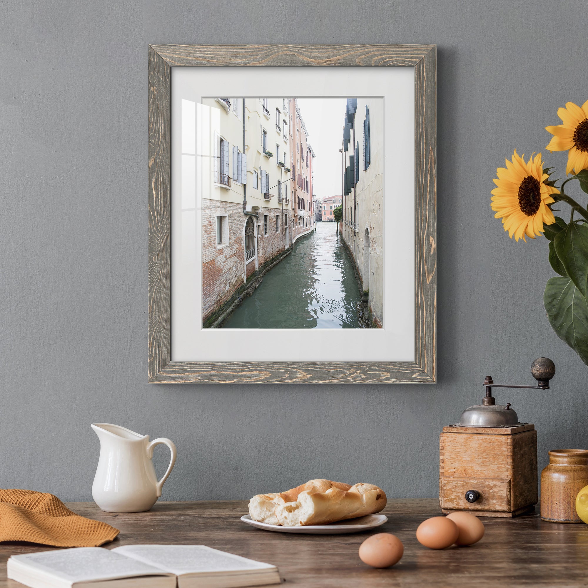 Venice Canal II - Premium Framed Print - Distressed Barnwood Frame - Ready to Hang