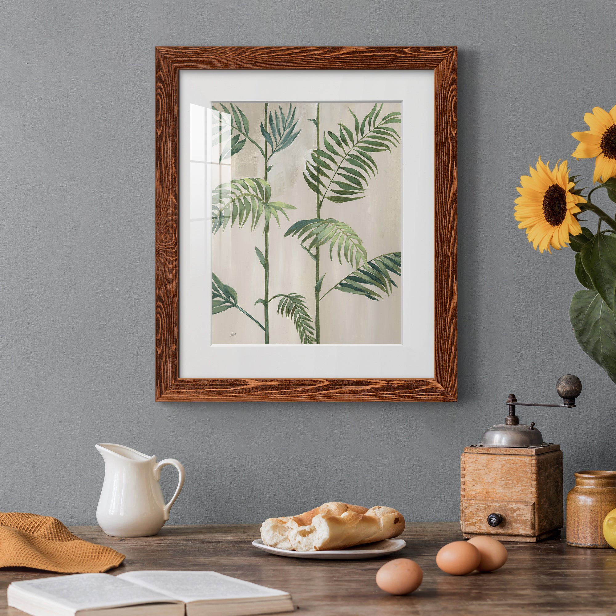 Modern Fronds I - Barnwood Framed Art Print