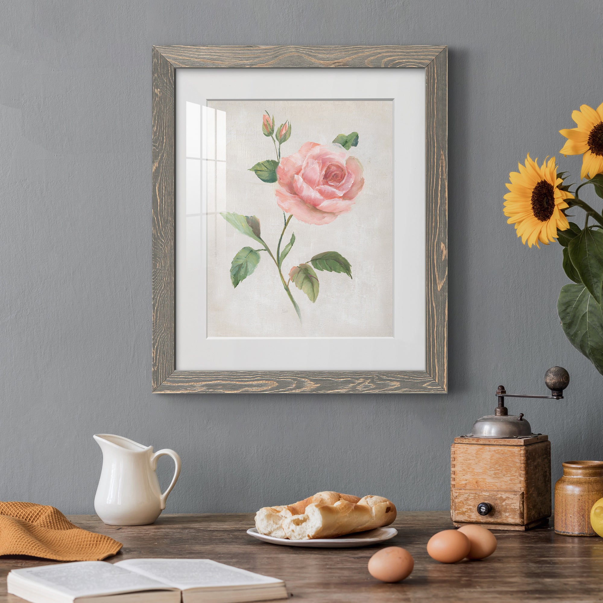 Grandiflora I - Barnwood Framed Art Print