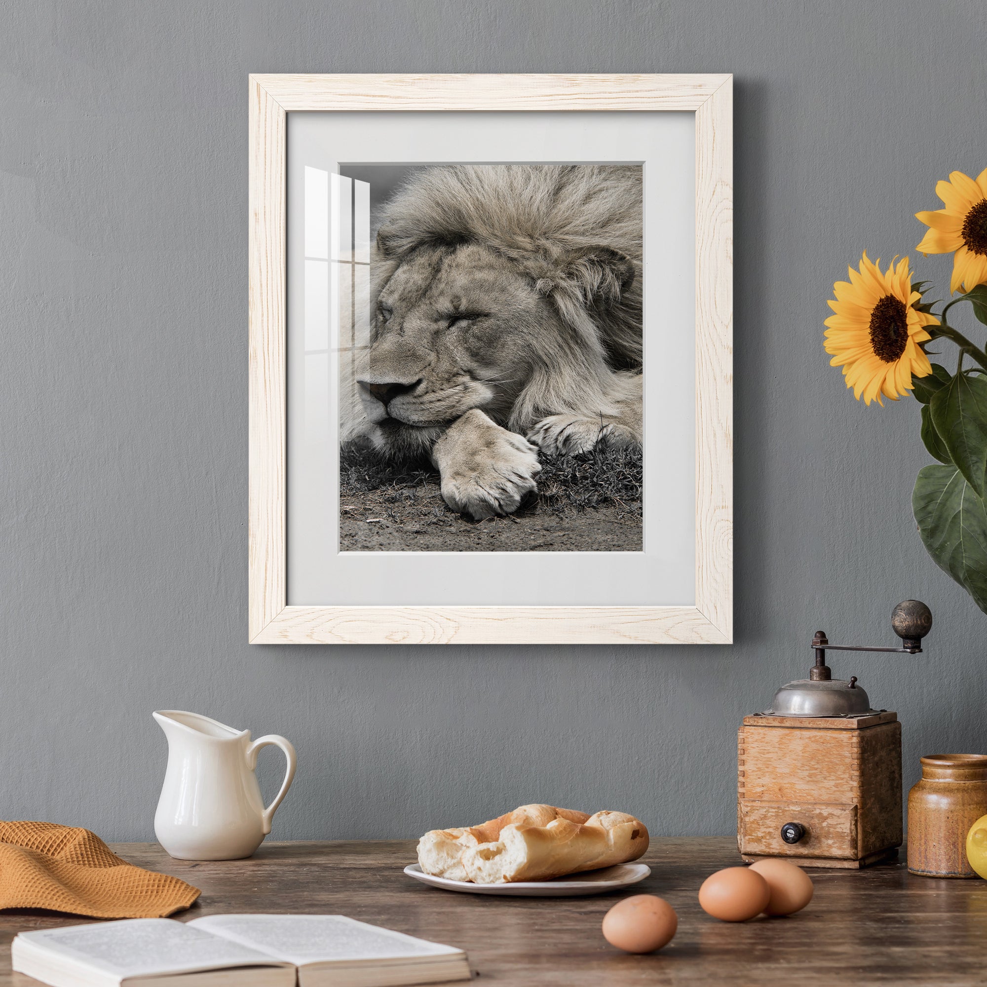 Sleepy Afternoon in Masai Mara - Barnwood Framed Art Print
