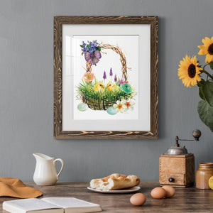 Spring Chick Basket - Barnwood Framed Art Print