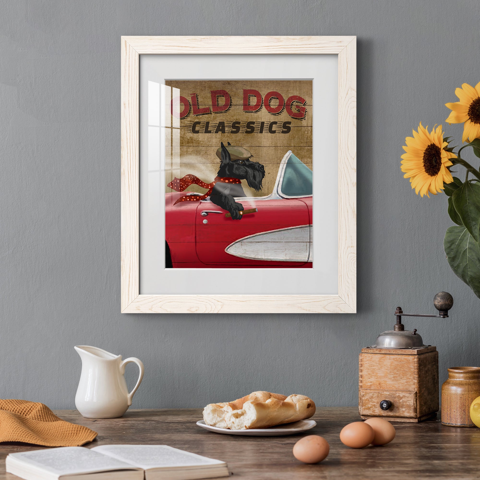 Old Dog Classics - Premium Framed Print - Distressed Barnwood Frame - Ready to Hang