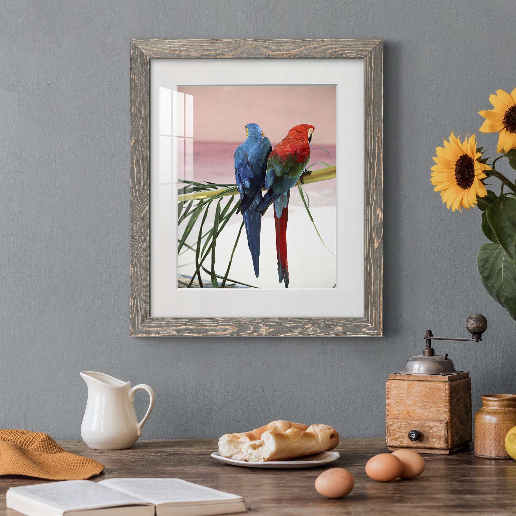 Palm Parrots - Barnwood